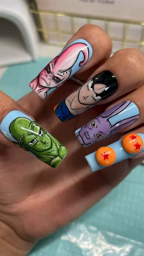 Dragon Ball Z Press On Nails Nail Designs Nail Art Pikachu Nails