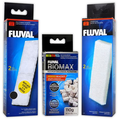 FLUVAL FILTER U MEDIA FOAM CARBON PAD BIOMAX U2 U3 U4 AQUARIUM FISH