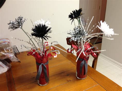 Red Black And White Centerpieces Black And White Centerpieces White