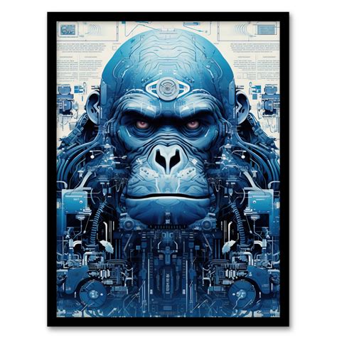 Gorilla Army Robot Hybrid Schematic Blueprint Futuristic Secret Complex