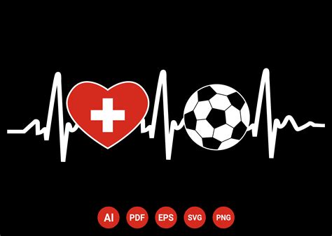 Switzerland Football Soccer Heartbeat Graphic by Merch Creative