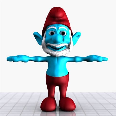 3d Papa Smurf Model