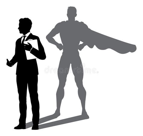 Superhero Business Man With Super Hero Shadow Stock Vector