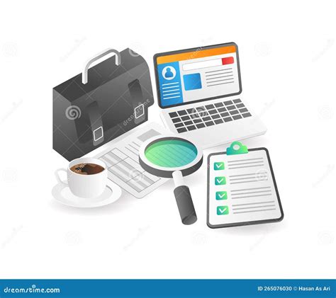 Flat Isometric 3d Flat Illustration Work Investment Business Analysis Stock Illustration