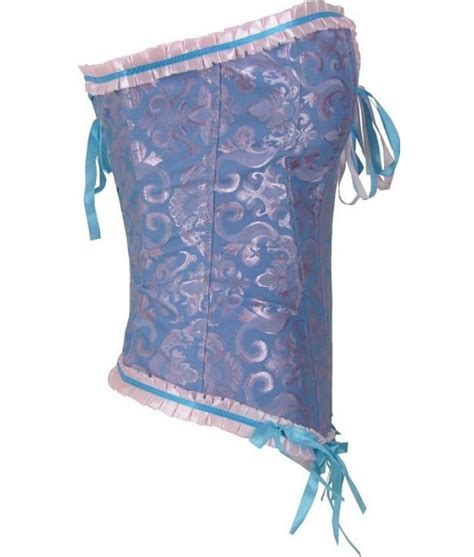 Blue And Pink Corset With Satin Trim And Bows Discreet Tiger