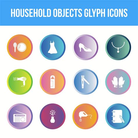 Unique Household Objects Vector Glyph Icon Set 17474746 Vector Art At