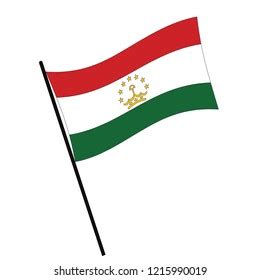 Flag Tajikistan Tajikistan Flag Waving Isolated Stock Vector (Royalty ...