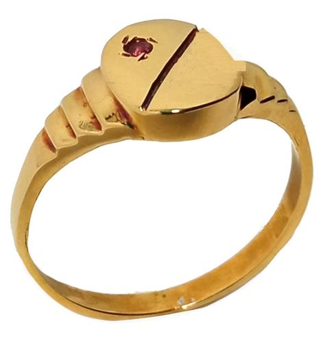 18 Carats Or Jaune Bague 0 05 Ct Rubis Catawiki