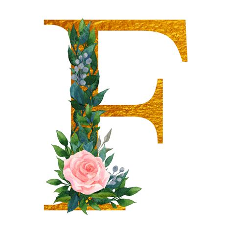 Alphabet Letter F Clipart Transparent Background Floral Alphabet