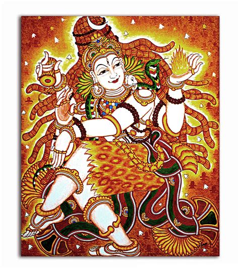 Buy Tamatina Kerala Mural Canvas Paintings Shiva Mahadev Natraja