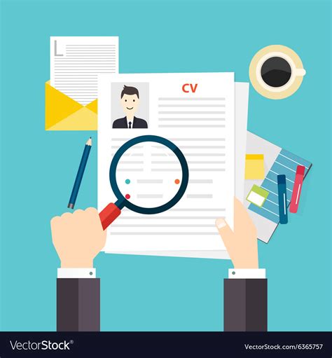 Cv Resume Job Interview Concept Writing A Resume Vector Image