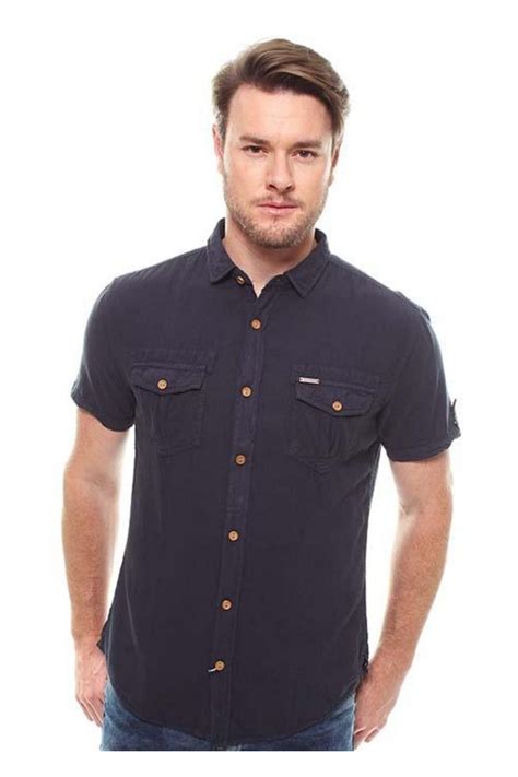 Camisa Linho Masculina Manga Curta Crocker