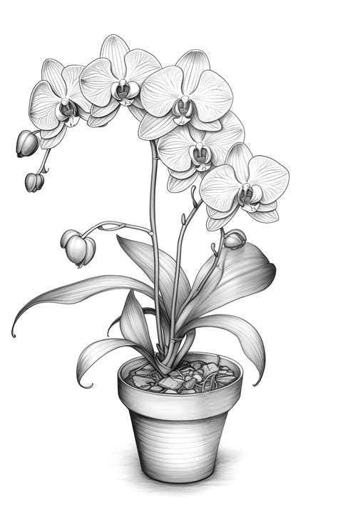 Orchid Flower Coloring Pages For Adults Zumipic