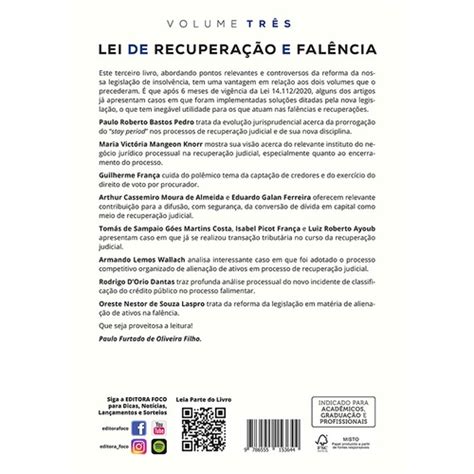 Livro Lei De Recupera O E Fal Ncia Ed Vol Em