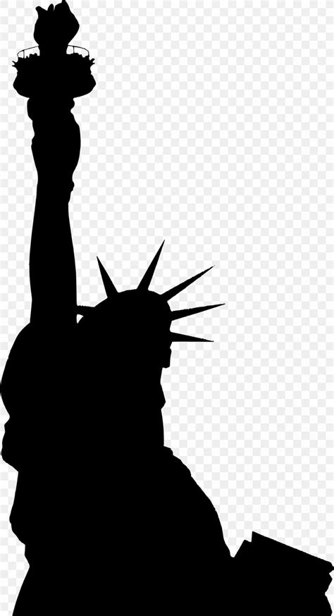 Statue Of Liberty Silhouette Clip Art, PNG, 1300x2400px, Statue Of Liberty, Black And White ...