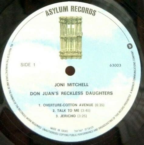 Joni Mitchell Don Juan S Reckless Daughter Lp Israel Pressing