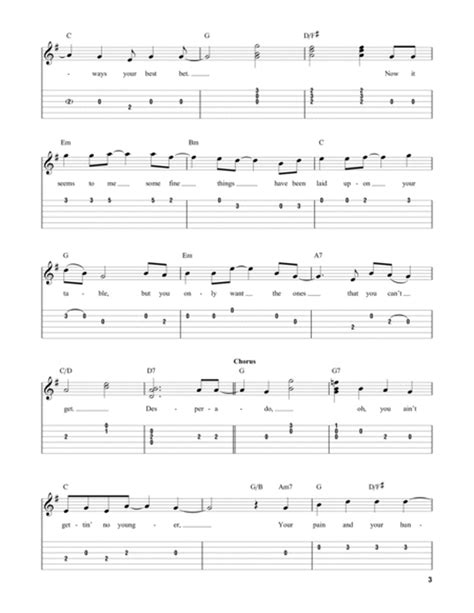 Desperado By The Eagles Electric Guitar Digital Sheet Music Sheet Music Plus