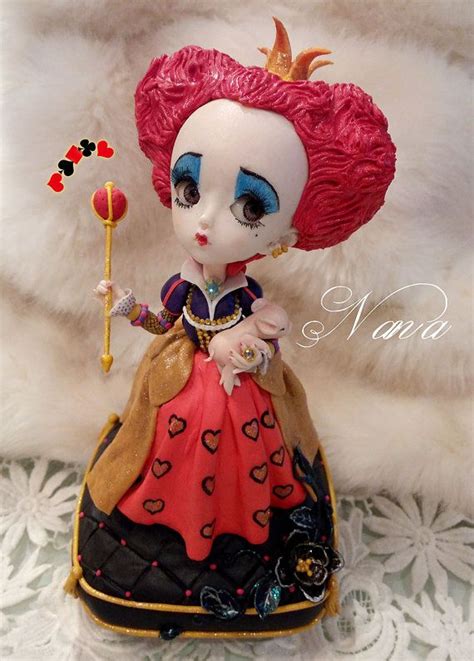 Original Polymer Clay Sculpture Figurines Queen Of Hearts 9 3 Tall