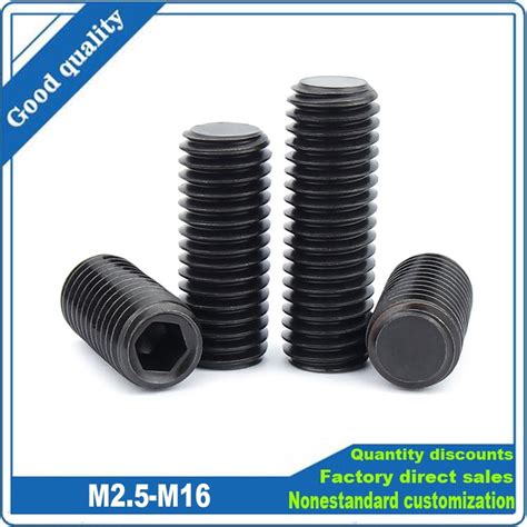 Pcs Black Grade Steel Hex Hexagon Socket Flat Point Set Screw