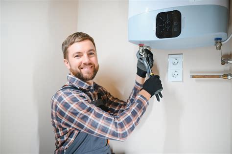 Premium Photo Professional Engineer Installing A Natural Gas Boiler