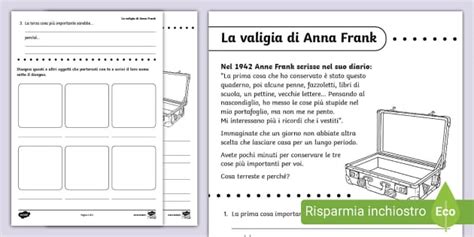 La Valigia Di Anna Frank Attivit Teacher Made Twinkl