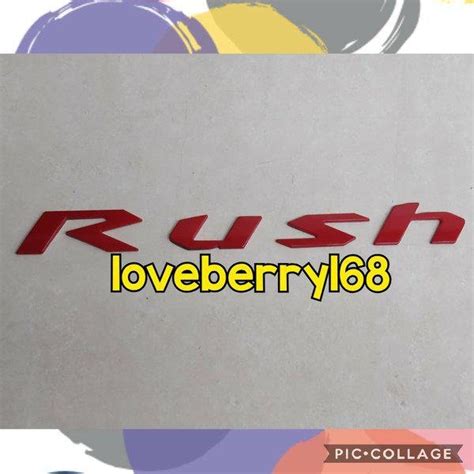 Jual Emblem Kap Mesin Hood Emblem Tulisan Rush Warna Merah Di Lapak