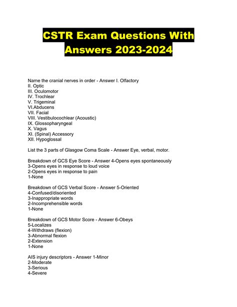 Solution Cstr Exam Questions With Answers Studypool