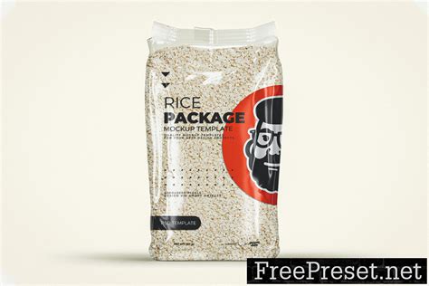 Rice Packaging Mockup Template 6W4XC2P