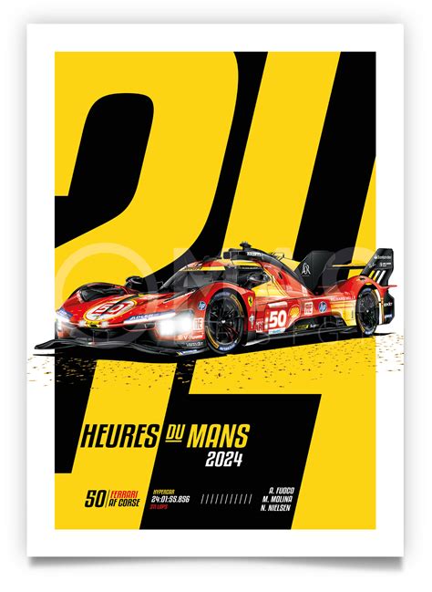 Ferrari P Hypercar Le Mans Poster Omac Design