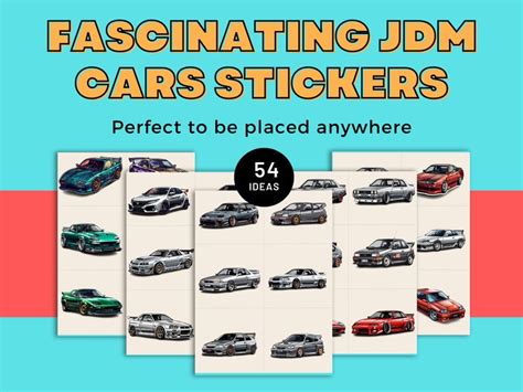 Printable JDM Cars Cartoon Stickers PNG With Transparent Background ...