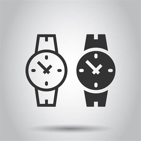 Premium Vector Wrist Watch Icon In Flat Style Hand Clock Vector