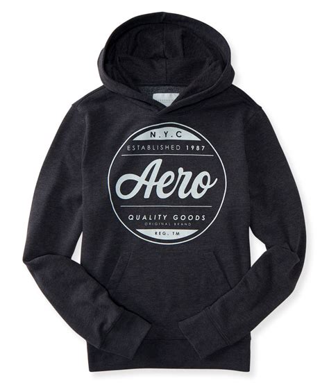 Aéropostale Aero Nyc Circle Logo Pullover Hoodie in Black for Men | Lyst