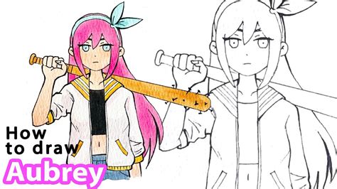 How To Draw Aubrey From Omori Step By Step Drawing Youtube