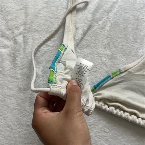 White Blue And Green Y K Hibiscus Decal Bikini Depop