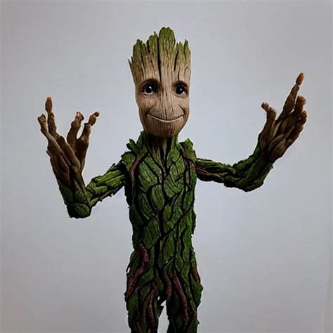 Taxidermized 3 D Printed Groot Highly Detailed 4 K Stable Diffusion