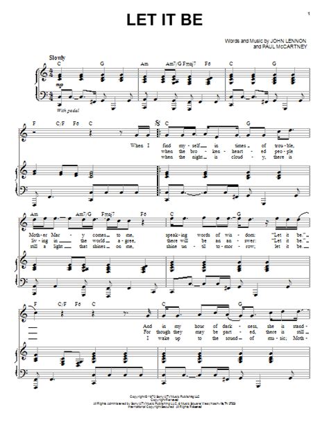 Let It Be Sheet Music Direct