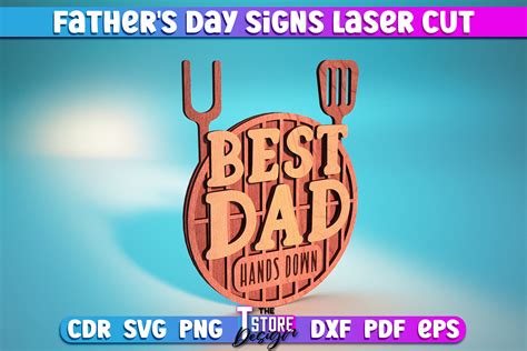 Fathers Day Sign Laser Cut SVG Grill Graphic By The T Store Design