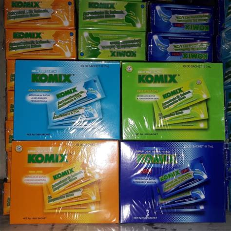 Jual Sirup Obat Batuk Pelega Tenggorokan KOMIX Box Isi 30 Sachet Cough