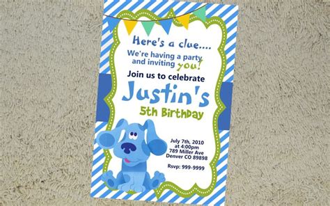 Printable Blues Clues Birthday Invitation Blues Clues Invitation Blues