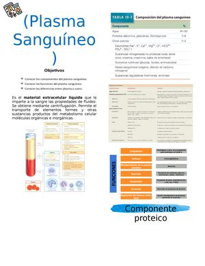 Componentes De Plasma Sangu Neo Componentes Del Plasma