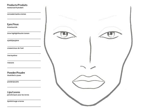 Free Printable Makeup Face Charts Makeup Vidalondon