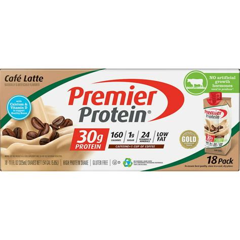 Premier Protein Shakes Cafe Latte 11 Fluid Ounce Pack Of 18