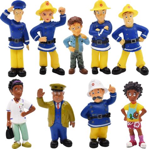 9pcs Fireman Sam Action Figures Classic Fireman Sam Styling Fireman Sam