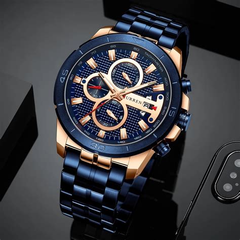 Curren Business Men Watch Luxury Brand Stainless Steel Wrist Watch