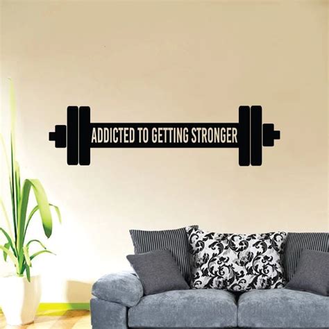 Addicted To Getting Stronger Exercise Workout Weightlifting Silhouette Quote Motivation