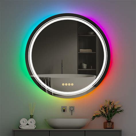 Luvodi Illuminated Led Bathroom Mirror Mm Dimmable Round Wall