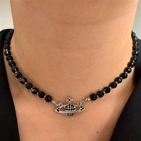 New In Box Vivienne Westwood Black Pearl Choker Mini Bas Etsy