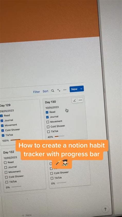 Notion Tutorial How To Add A Progress Bar On Habit Tracker In Notion