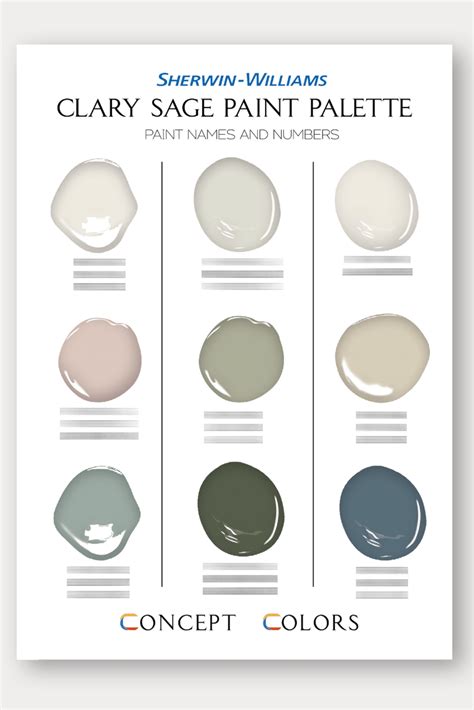 Sherwin Williams Clary Sage Palette Complementary Whole House Paint