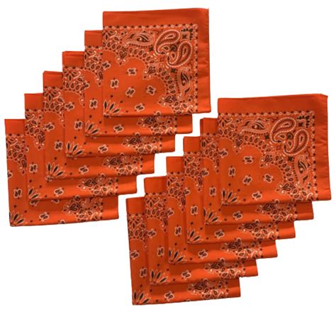 Made In The USA Hunter Paisley Bandanas 12 Pk 22 X 22 Cotton